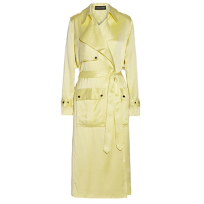 Washed Silk-Satin Trench Coat