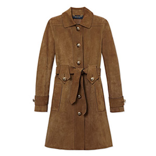 Suede Belted Trench Coat