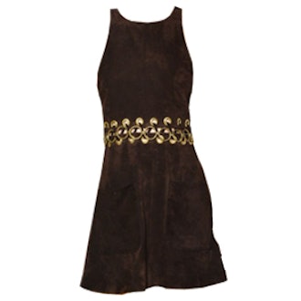Suede Dress with Lacing Detail