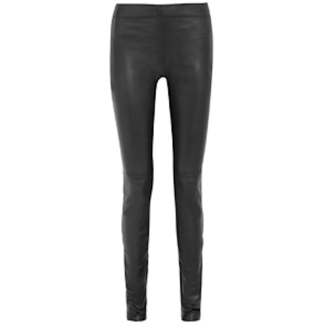 Stretch-Leather Leggings