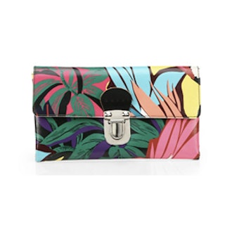 Floral Leather Clutch