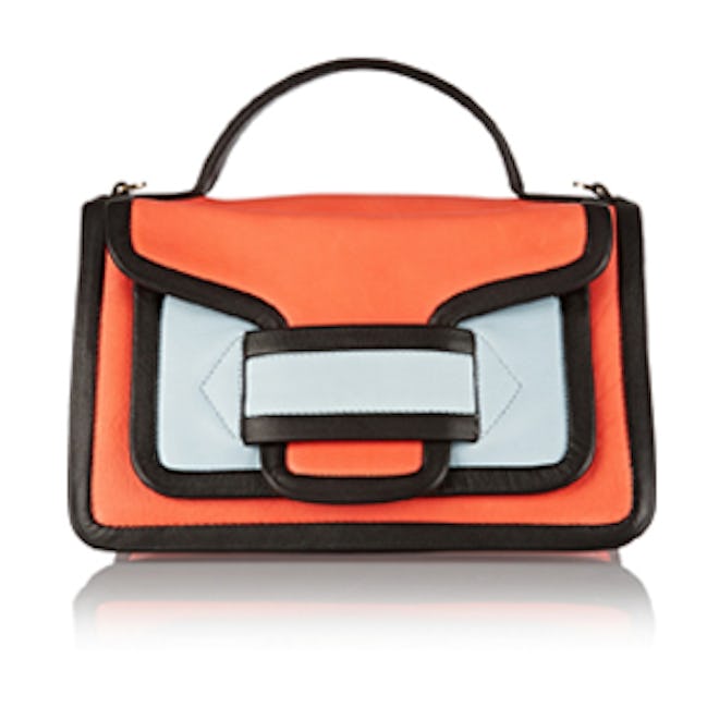 Color-Block Leather Satchel