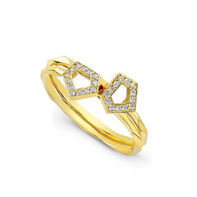 Ladies Diamond Orighami Stacking Ring