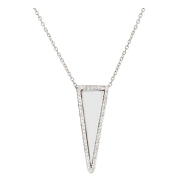 Triangle Necklace in White Gold