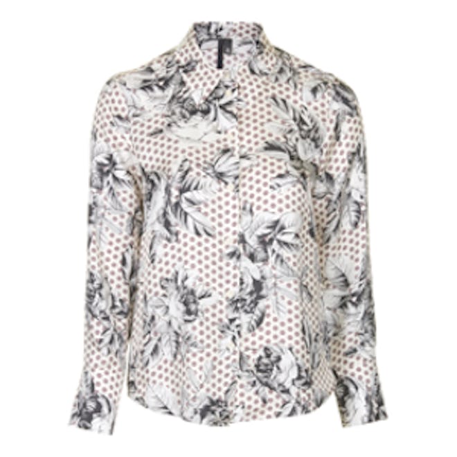 Geo-Rose Silk Shirt