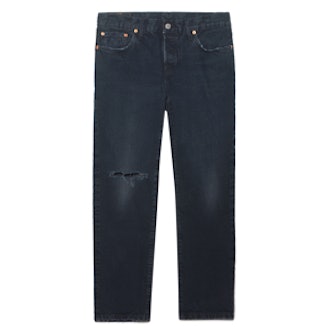 501 Distressed Mid-Rise Jeans