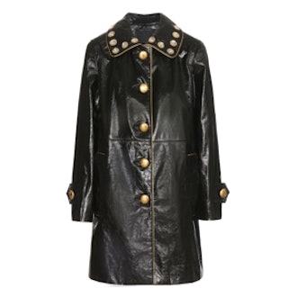 Embellished Leather Coat