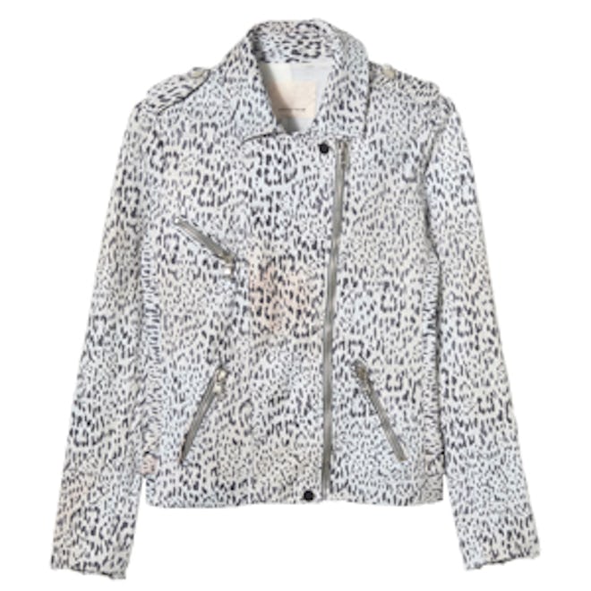 Ombre-Leopard Leather Jacket