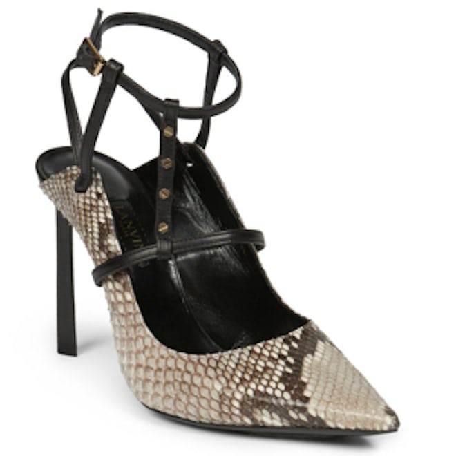 Rivet Python and Leather Pumps