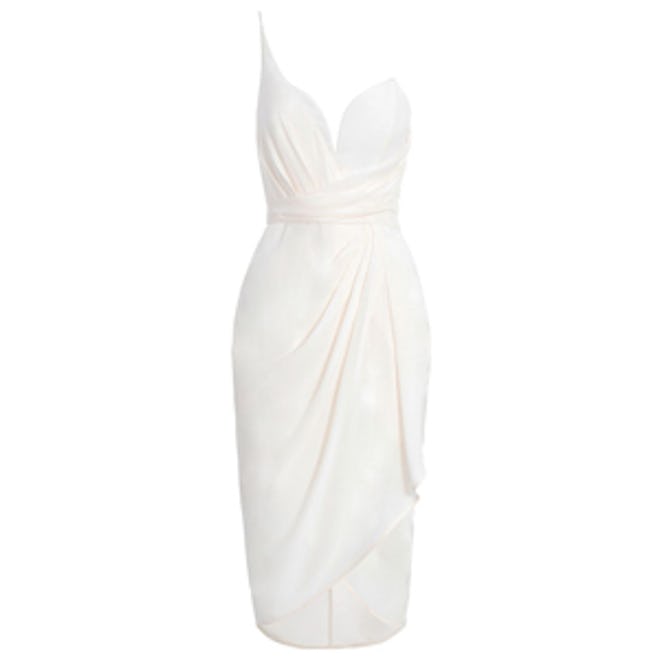 Silk One-Shoulder Dress