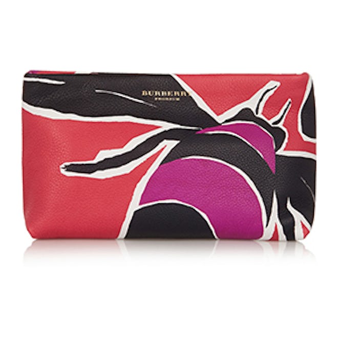 Printed Textured Leather Clutch