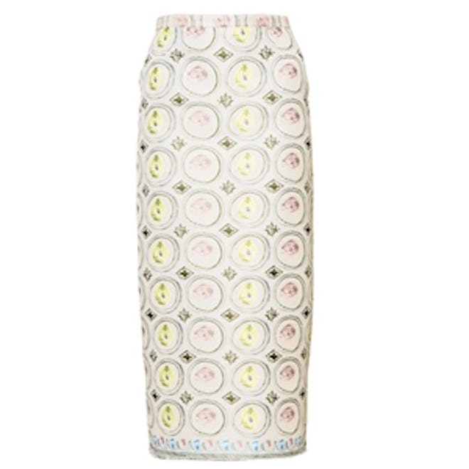 Jacquard Midi Pencil Skirt