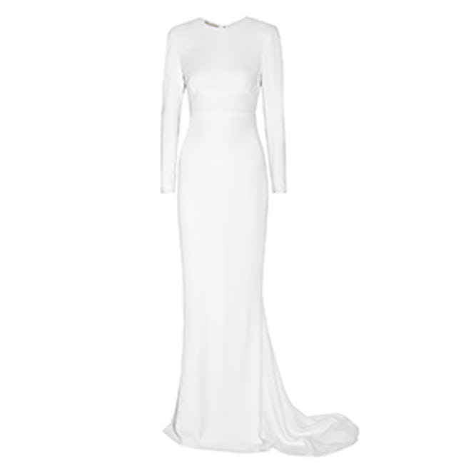 Renee Open-Back Crepe Gown