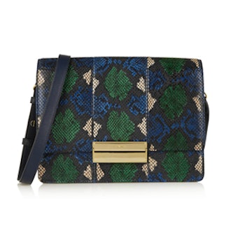 Kristen Python-Print Leather Shoulder Bag