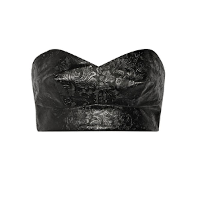 Embossed Faux Leather Bustier