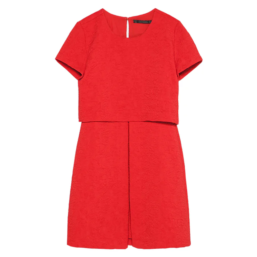 zara jacquard dress red Boden Women's Zara Cross Waist Jersey Dress in Red