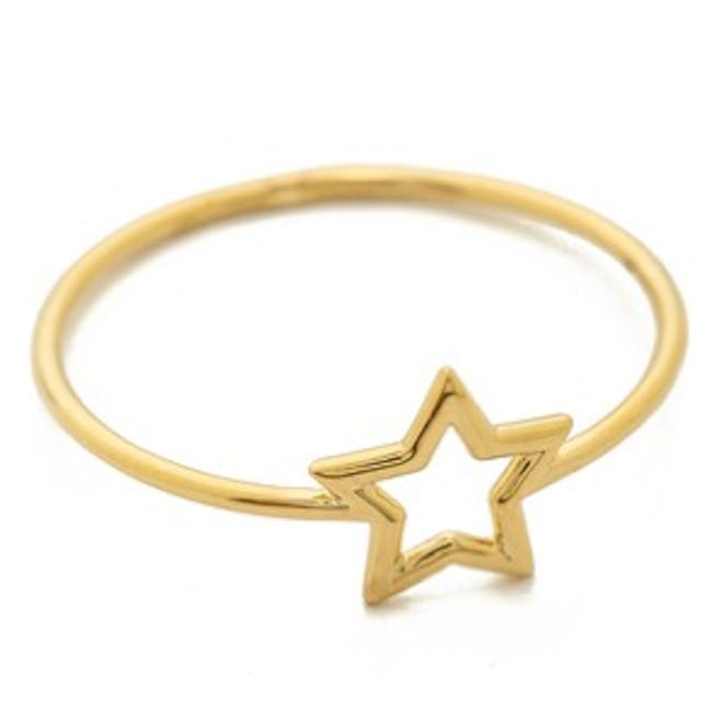 Thin Gold Star Ring