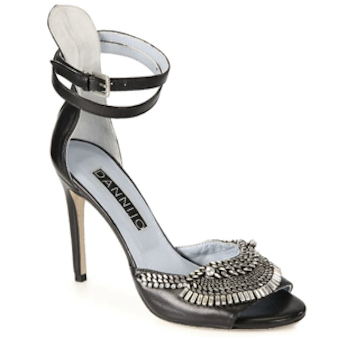 Rina Crystal & Chain Leather Sandals