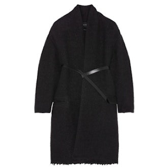 Seal Belted Wool-Blend Boucle Coat