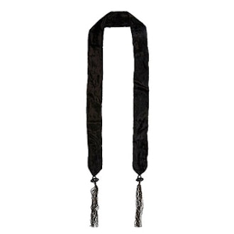 Black Skinny Velvet Scarf