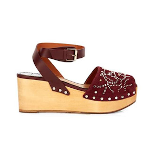 Studded-Suede Platform Wedges