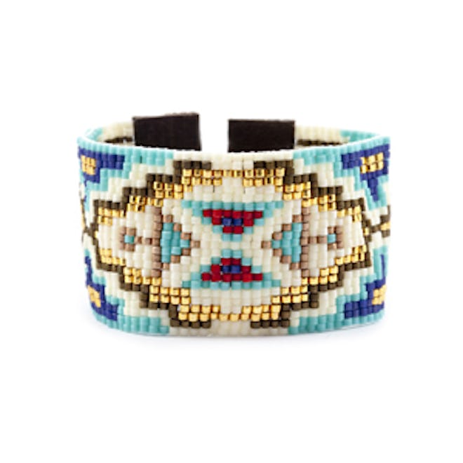 Turquoise Mix Cuff Bracelet on Leather