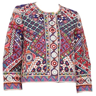 Multicolor Embroidered Crop Jacket