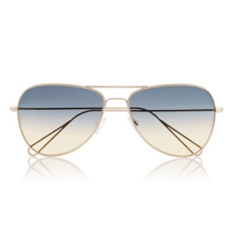 Matt Aviator-Style Metal Sunglasses