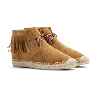 Suede Espadrille-Style Ankle Boots