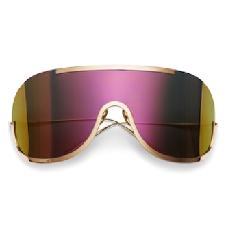 Mask Sunglasses in Gold/Mercure