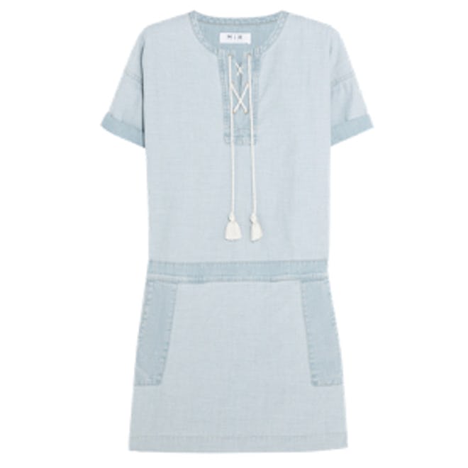 The Poncho Chambray Mini Dress