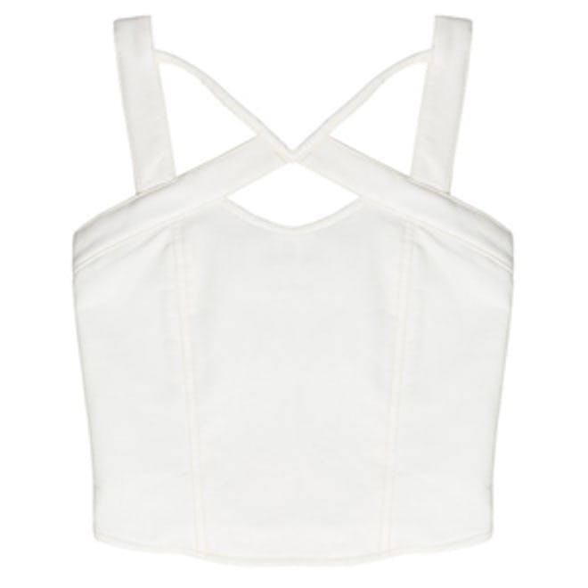 White Vegan Leather Bustier