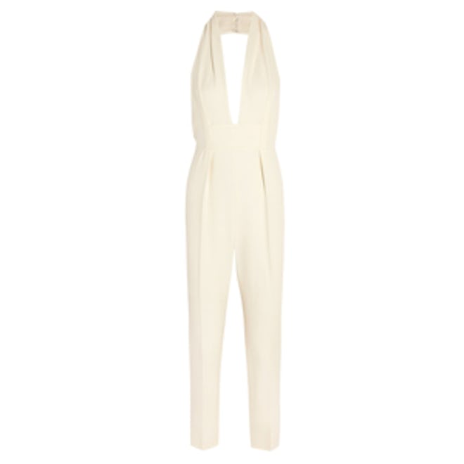 Halterneck Silk-Cady Jumpsuit