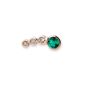 Emerald and Diamond Stud Ear Cuff