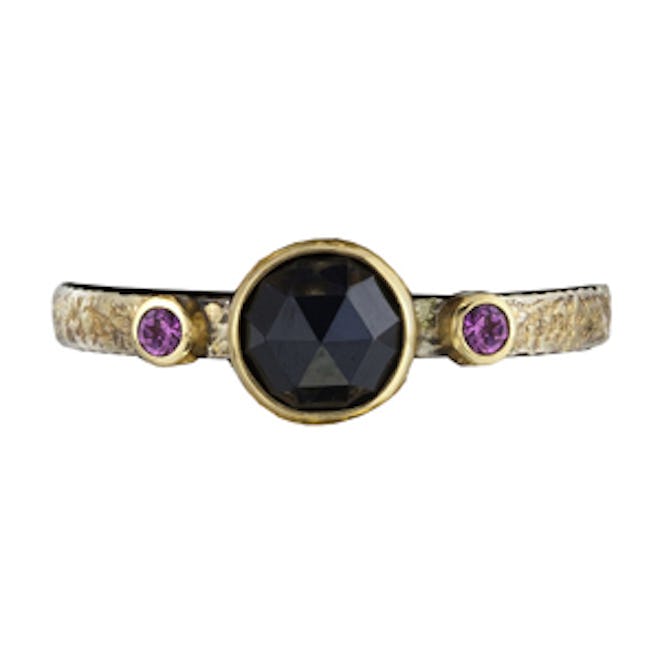 Stacker with Rose-Cut Black Spinel Ring
