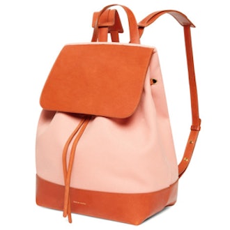 Canvas Backpack in Blush/Moss