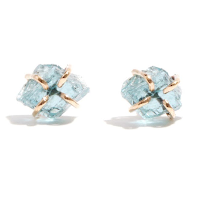 Aquamarine Crystal Stud Earrings