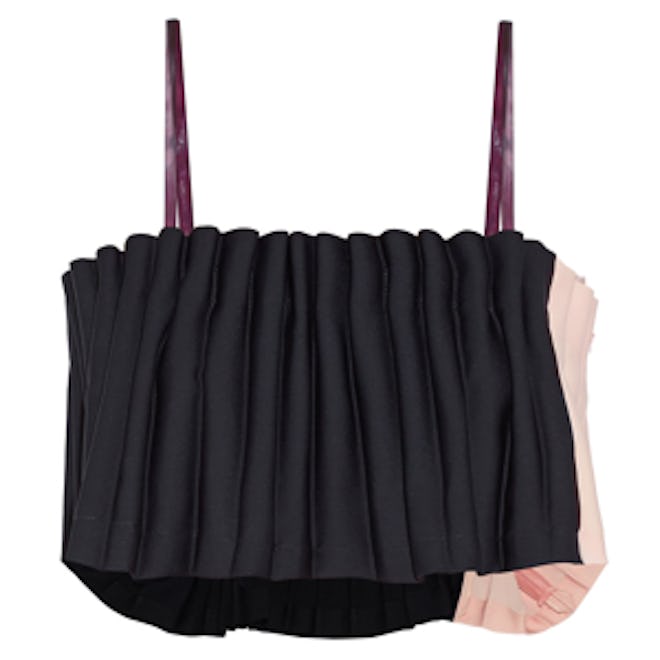 Two-Tone Pleated Cady Top