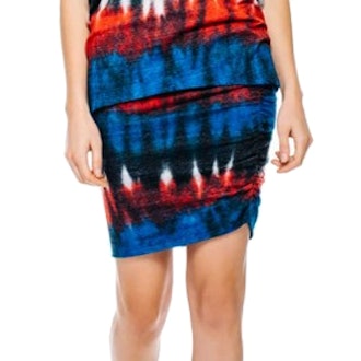 Tie-Dyed Ruched Skirt