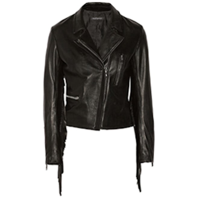 Gina Fringe Leather Moto Jacket