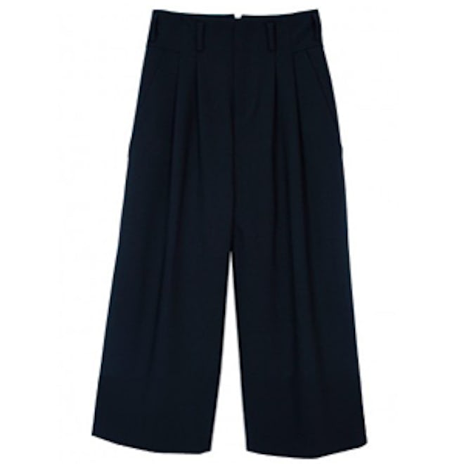 Pleated Culottes in Navy