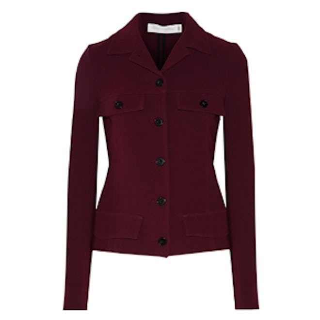 Buttoned Crepe Jacket