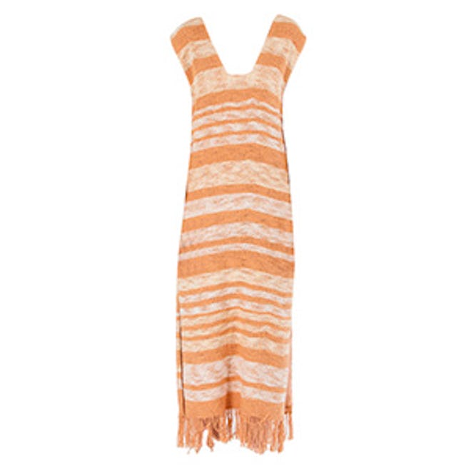 Gradient Long Fringe Dress