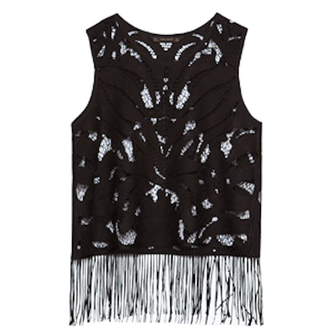 Open-Work Fringed Top