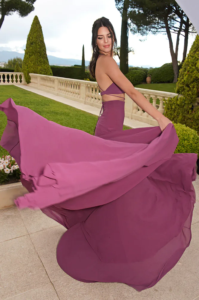 kendall jenner purple dress calvin klein Kendall and Kylie Jenner Red Carpet Moments
