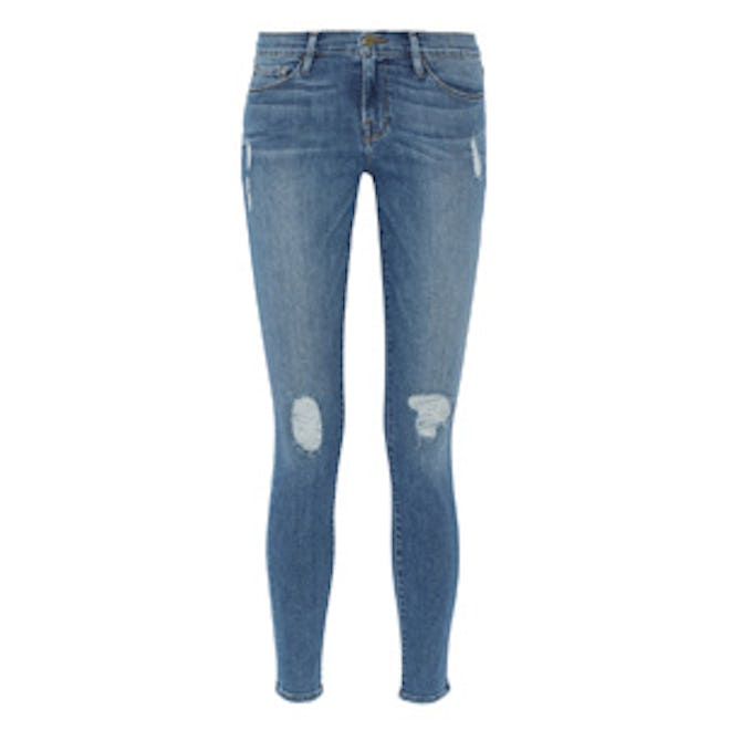 Le Skinny de Jeanne Distressed Jeans
