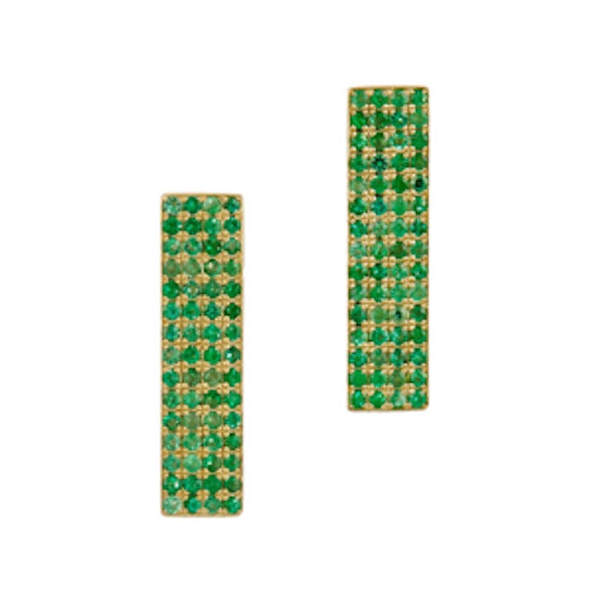 Emerald Bar Earrings
