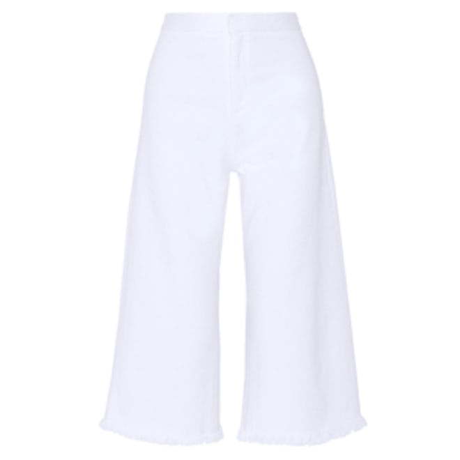 Clean-Stretch Denim Culottes