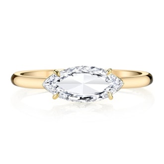 0.74 Carat Marquis Cut Diamond & 18K Yellow Gold Ring