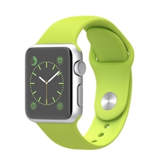 38mm Silver Aluminum Case with Green Sport Band